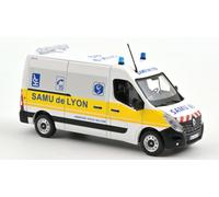 Norev Voiture miniature de collection Renault Master Samu de Lyon 2014 Échelle 1/43 Blanc/Jaune