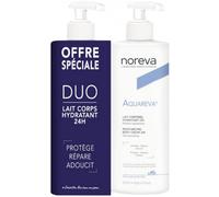 Noreva - Aquareva - Lait Corporel Hydratant 24H - Hydrate, Protège, Répare - Peaux Sensibles et Sèches - Fabrication Française - 2 x 400ml