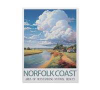 Norfolk Coast Zone de Beauté Naturelle Exceptionnelle，Puzzle 1000 Pièces, Puzzles en Papier, Jouets Éducatifs pour Enfants Adultes Cadeau d'anniversaire（50x70cm）-FJ23