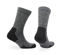 Norfolk Socks Chaussettes de randonnée et de marche rembourrées non restrictives en laine et bambou pour jambes gonflées, pieds, chevilles, longueur ras du cou, homme et femme, 1 paire, Noir , M