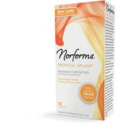 Norforms Suppositoires déodorants Tropical Splash pour femme - Effet anti-odeur de longue durée - Parfum des tropiques - 12/paquet