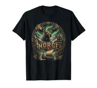 Norge Moose Navire Viking Aurora Nordic Norwegian Heritage T-Shirt