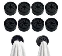 NorHaiDo 8 Pcs Accroche Torchon Cuisine Crochet Autocollant Porte Torchon Cuisine Sans Percage Accroche Torchon AdhéSif Adapté aux Cuisines Salles de Bains et Salons Gain de Place Noir Matériau ABS