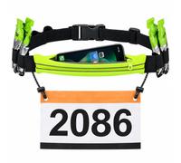 NorHaiDo Sac de ceinture de course triathlon, ceinture de jogging, jogging | Sac vert fluorescent avec fermeture éclair et sangle de hanche réglable unisexe, convient pour les marathons et les