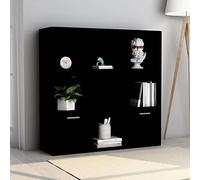Norheim Bibliothèque, Bibliothèque en Bois, Étagère de Rangement 9 Cubes, Inclus 7 Cubes Ouvertes et 2 Cubes avec Portes,bibliotheque Etagere Rangement,pour Salon Bureau, Noir 98x30x98 cm