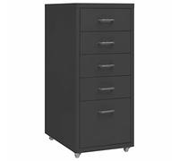 Norheim Caisson de bureau à roulettes,Caisson Mobile à Roulettes avec 5 Tiroirs, Classeur Vertical, meuble rangement bureau,caisson bureau,meuble tiroir, Classeur avec 5 tiroirs Anthracite 28x41x69 cm