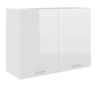 Norheim Meuble Haut de Cuisine, Armoire Suspendue, Placard de Rangement Mural, Casiers de Rangement, Blanc Brillant 80x31x60 cm