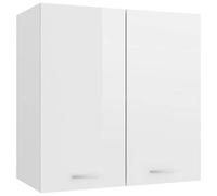 Norheim Meuble Haut de Cuisine, Armoire Suspendue, Placard de Rangement Mural, Casiers de Rangement, Blanc Brillant 60x31x60 cm
