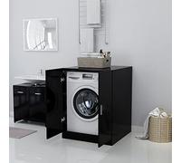 Norheim Meuble pour Machine à Laver et Lave-Linge, Housse et Cache, Armoire Salle de Bain - Noir 71x71,5x91,5 cm