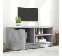 Norheim Meuble TV/TV Meuble/Meuble Tele, Meuble TV à étagères, Table d’appoint Mobile, pour appareils, CDs, DVDs,HlP,Meuble TV Bas avec Compartiments avec Porte Gris béton 80x35x36,5 cm