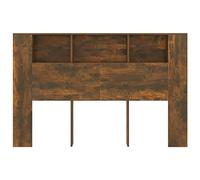 Norheim Tête de lit avec Rangement,Tete de lit Bois,Design Mural,Espace de Rangement,Parfait pour n'importe Quelle Chambre,Chêne fumé 160x18,5x104,5 cm