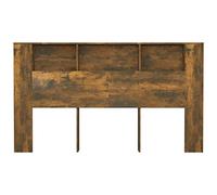 Norheim Tête de lit avec Rangement,Tete de lit Bois,Design Mural,Espace de Rangement,Parfait pour n'importe Quelle Chambre,Chêne fumé 180x18,5x104,5 cm