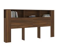 Norheim Tête de lit avec Rangement,Tete de lit Bois,Design Mural,Espace de Rangement,Parfait pour n'importe Quelle Chambre,Chêne Marron 200x18,5x104,5 cm