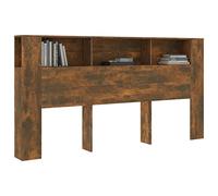 Norheim Tête de lit avec Rangement,Tete de lit Bois,Design Mural,Espace de Rangement,Parfait pour n'importe Quelle Chambre,Chêne fumé 200x18,5x104,5 cm