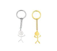 Norhogo 2 Pcs Porte clé doigt d'honneur, Doigt Stickman mignon porte cle drole, Voiture pendentif Couple cadeau porte-clés