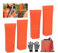 Norhogo 4 pièces 6" cales d'abattage pour tronçonneuse avec pointes, coin fendeuse avec sac et gants, ABS cales de fente pour bois pour l'enregistrement et la chute contrôlée d'arbres