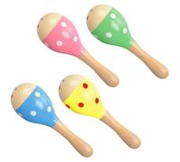 Norhogo 4 Pièces Maracas Bois Creativ, 12cm Castagnettes en bois, adaptées à l'enseignement musical et aux réunions musicales