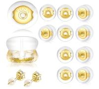 Norhogo 6 paires Backs d'oreille sécurisés en or 18 carats pour les goujons, les coussinets d'oreille en silicone pour les boucles d'oreilles et les oreilles droopées, les coussinet