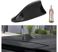 Norhogo Antenne en forme d'aileron de requin pour voiture, aileron de requin, antenne de signal radio FM/AM auto-adhésive étanche universelle, décoration de voiture (fibre de carbone noire)
