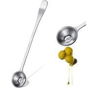Norhogo Cuillère à olive en acier inoxydable avec trou de drainage, outils de service, cuillère fendue, cuillère de cuisine, cuillère à cerise, outils pour olives, concombres, oignons