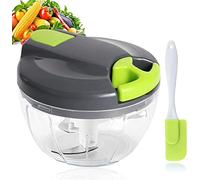 Norhogo Hachoir manuel à oignons, avec éplucheur d'ail et pinceau, hachoir multi hachoir universel, pour oignons, légumes, fruits