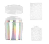 Norhogo Jelly Tampon à ongles en silicone pour nail art French Nail Art - Tampon de transfert avec 1 grattoir - Outil d'impression DIY - Accessoire de manucure (couleur magique aurore)