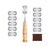 Norhogo Lame Boulanger et 10 Pcs Lames, Couteau de Boulanger Grignette Lame a Pain Porte pour Grigner Pâte Graver Pain Cuisine Accessoire de Boulangerie