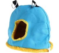 Norhogo Lit pour oiseaux - Nid d'oiseau chaud - Nid d'oiseau chaud pour l'hiver - Nid d'oiseau - Nid d'oiseau - Hamac rond suspendu pour petits animaux de compagnie - Pic coucou - S (bleu)