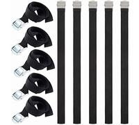 Norhogo Lot de 10 sangles d'arrimage réglables 2,5 cm x 50 cm avec verrouillage de serrage, sangles de fixation en acier inoxydable pour vélo, moto, paquet de bagages, camping (noir)