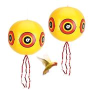 Norhogo Lot de 2 Ballons épouvantail sans Oiseaux, Ballon Anti-Oiseaux avec Yeux, Ballons Repulsif pour Oiseaux, Chasse Pigeons, Anti-Pigeons, répulsif Pigeons, bornes pour Pigeons avec Corde, Jaune