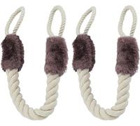 Norhogo Lot de 2 cordons de porte en coton - Protection des doigts - Pour animaux de compagnie et enfants - 60 cm - Marron