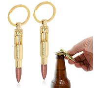 Norhogo Lot de 2 décapsuleurs en forme de boule - Porte-clés - Mini décapsuleur et porte-clés - 8 cm de long (doré)