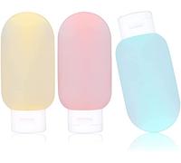 Norhogo Lot de 3 bouteilles de voyage en plastique de 60 ml avec bouchon blanc pour articles de toilette de voyage, shampooing et après-shampoing, accessoires de voyage