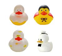 Norhogo Lot de 4 canards en caoutchouc assortis - Canard de bain pour le bain et le jeu - Pour fête d'anniversaire - Décoration Jeep Ducking - 5 cm (canard de Toussaint)