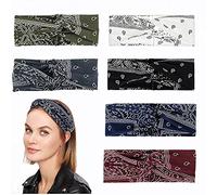 Norhogo Lot de 6 bandeaux pour femme - Style bohème - Avec croix - Doux - Pour le sport et le sport - Couleurs mélangées