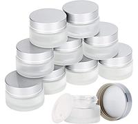 Norhogo Lot de 9 mini pots cosmétiques de voyage vides de 20 ml avec bouchon à vis pour cosmétiques, baume à lèvres, crème pommade, poudre, strass, perles (couvercle argenté)