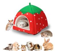 Norhogo Maison pour Cochon d'Inde, Lits Grotte Chauds Petits, Animaux Couchages Hiver Interieur Cabane pour Chinchilla/Hérisson/Cobayes (Fraise)