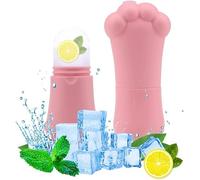Norhogo Patte de chat Ice Face Roller réutilisable en silicone pour gonflement des yeux, givre la peau, élimine les lignes fines, réduit les pores (rose)