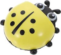 Norhogo Porte-brosse à dents mural en plastique avec ventouse - Porte-brosse à dents mignon - Motif coccinelle - Pour brosses à dents et dentifrice - Jaune