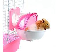 Norhogo Sable de salle de bain pour hamster - Toilettes pour animaux de compagnie - Baignoire pour hamster - En plastique amovible - Pour petits animaux, chinchilla, hamster, gerbile, souris (rose)
