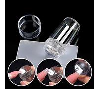 Norhogo Stamping Nail Art,Gelée d'estampage en silicone transparente avec grattoir, Tampons pour vernis, gel UV ou acrylique, outils de manucure, tampons de transfert à ongles (1pcs)