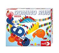 Noris 606062023 Domino Run Mega - Set de 200 Pierres, Billes, Piste à Billes et Autres Accessoires, dès 3 Ans