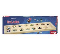 Noris 606101981 Deluxe Kalaha Jeu de Pierres Simple et Tactique à partir de 6 Ans Plateau de Jeu en pin 43 cm à partir de 2 Joueurs