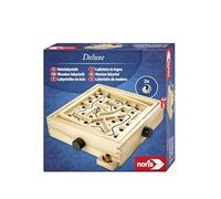 Noris 606101983 Labyrinthe en Bois Deluxe à partir de 6 Ans - Labyrinthe en Bois (20 x 20 cm) avec 2 Boules - Jeu d'adresse pour Enfants et Adultes