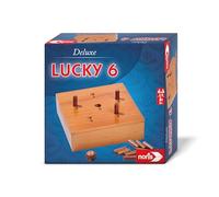 Noris 606102046 - Deluxe Lucky 6 (Jeu de dés à partir de 6 Ans) - Jeu Classique Super Six en Bois de qualité supérieure pour Adultes et Enfants, 2 à 6 Joueurs, durée de Jeu d'environ 20 Minutes