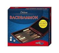 Noris 606108004 Jeu de voyage Backgammon - dès 8 ans - avec figurines magnétiques dans une boîte en bois, 16 x 16 cm
