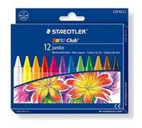 STAEDTLER - Noris Jumbo 229 - Etui Carton 12 Craies À la Cire Assorties Diam. 12 mm - 229 12 C12