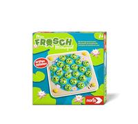 Noris Ma grenouille 606012168 Jeu de mémo (jeu d'enfant à partir de 3 ans) - Jeu de mémoire avec plateau de jeu et grenouilles en bois et 10 cartes à motifs, jouet pour tout-petits et enfants