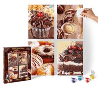 Noris Schipper 609340791 Peinture par numéros Motif Tentation Mignonne pour Adultes avec pinceaux et peintures acryliques Quattro 18 x 24 cm