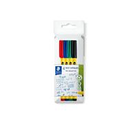 Staedtler Stylo fin Noris 307, 4 couleurs Noir, Bleu, Vert, Rouge, 4 pièces